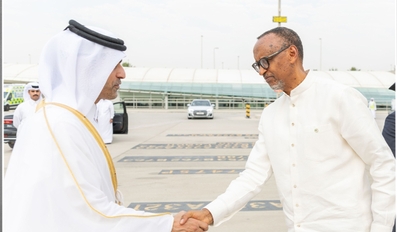 Rwandan President Paul Kagame Arrives in Doha to Offer Condolences on Passing of Father Amir